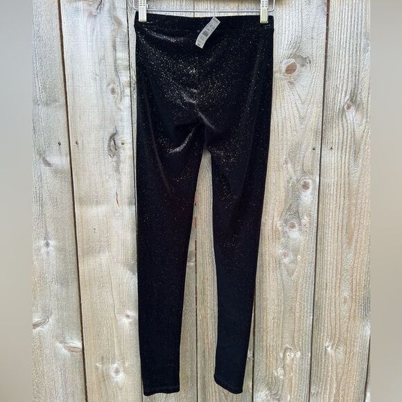 Crewcuts Girls Velour Black Gold Sparkle Leggings - Picture 1 of 7